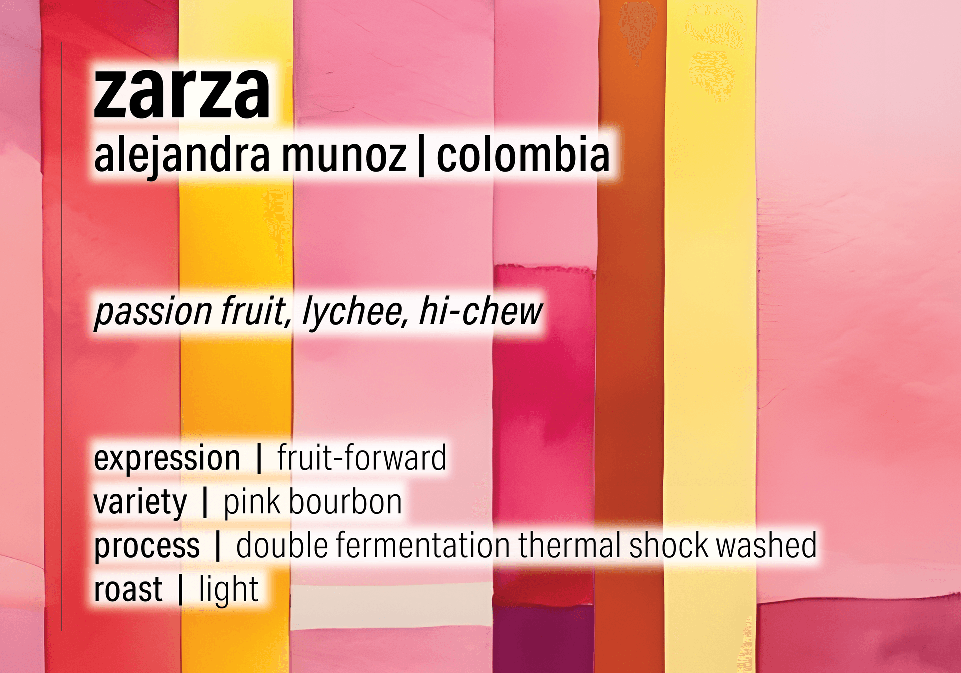 Alejandra Munoz Zarza Coffee - Double Fermentation Thermal Shock Washed Pink Bourbon - Colombia