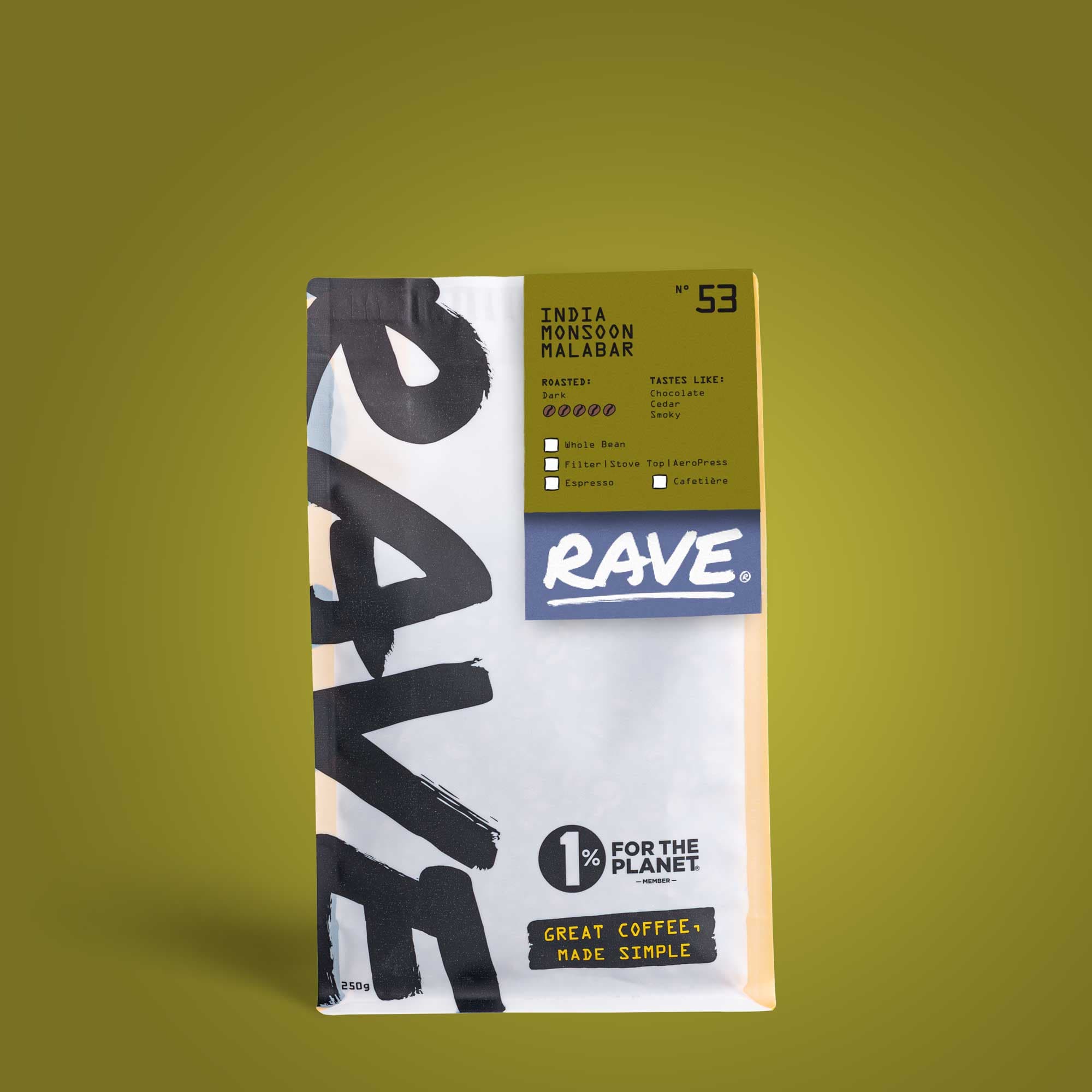 Indian Monsoon Malabar Coffee Nº 53 Small (250g) / Whole Bean