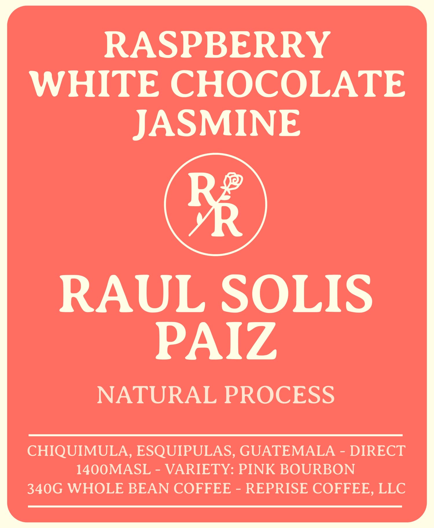 Raul Solis Paiz - Esquipulas, Guatemala - Pink Bourbon - Natural Process