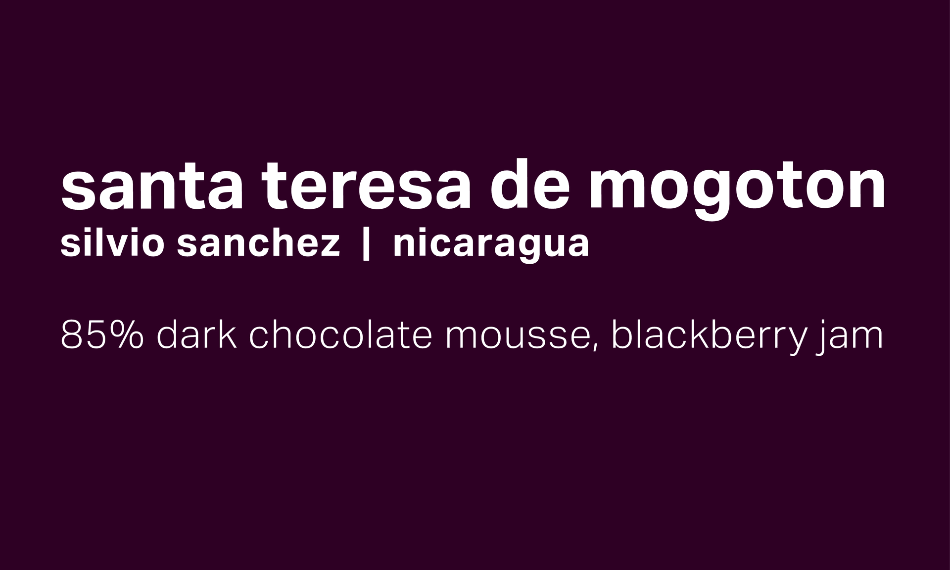 Silvio Sanchez Santa Teresa de Mogoton - Natural Catuai - Nicaragua