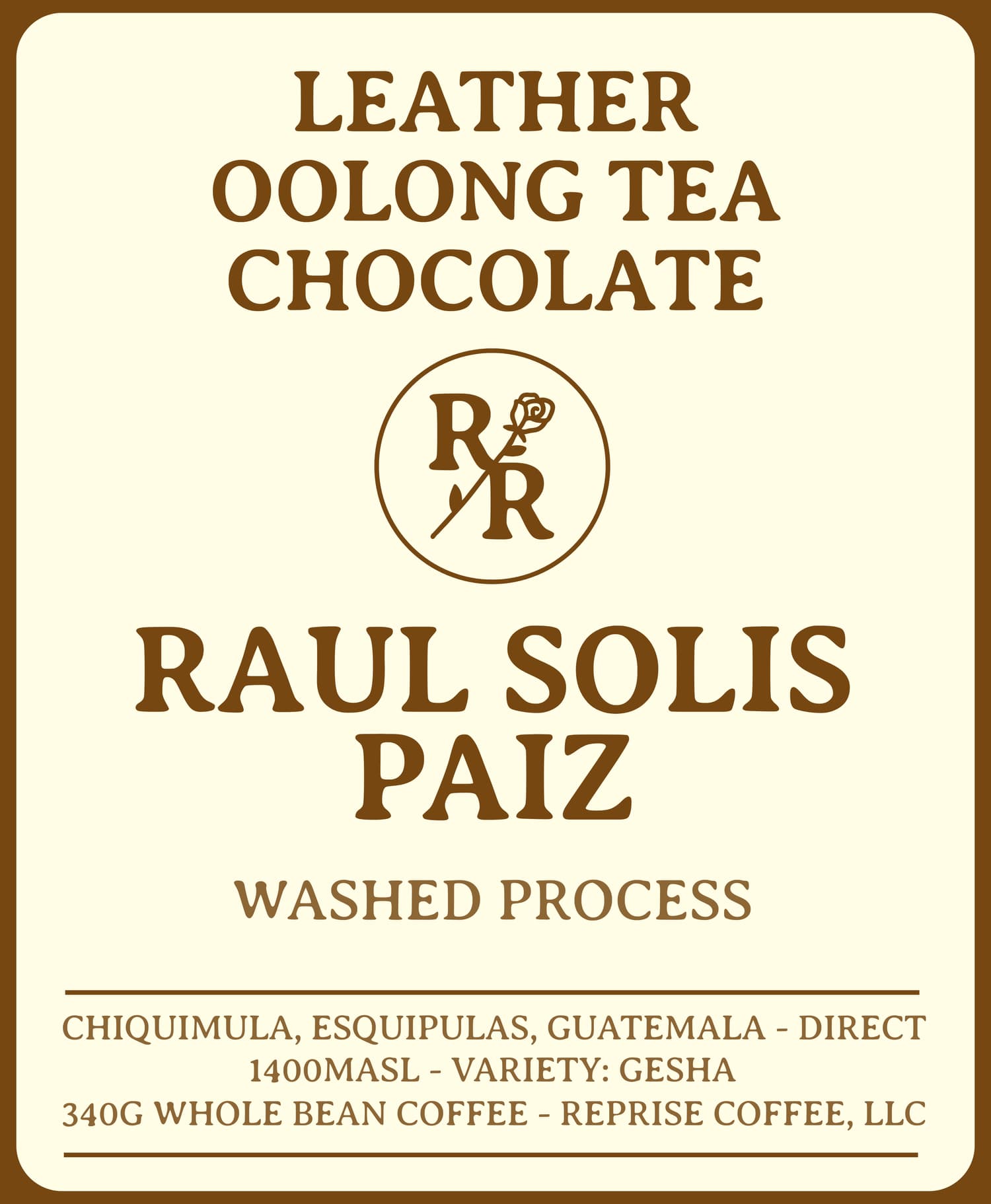 Washed Gesha - Raul Solis Paiz - Finca Tizaquin